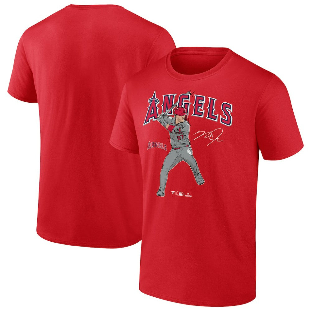 Mike Trout Los Angeles Angels Player Swing T-Shirt - Red