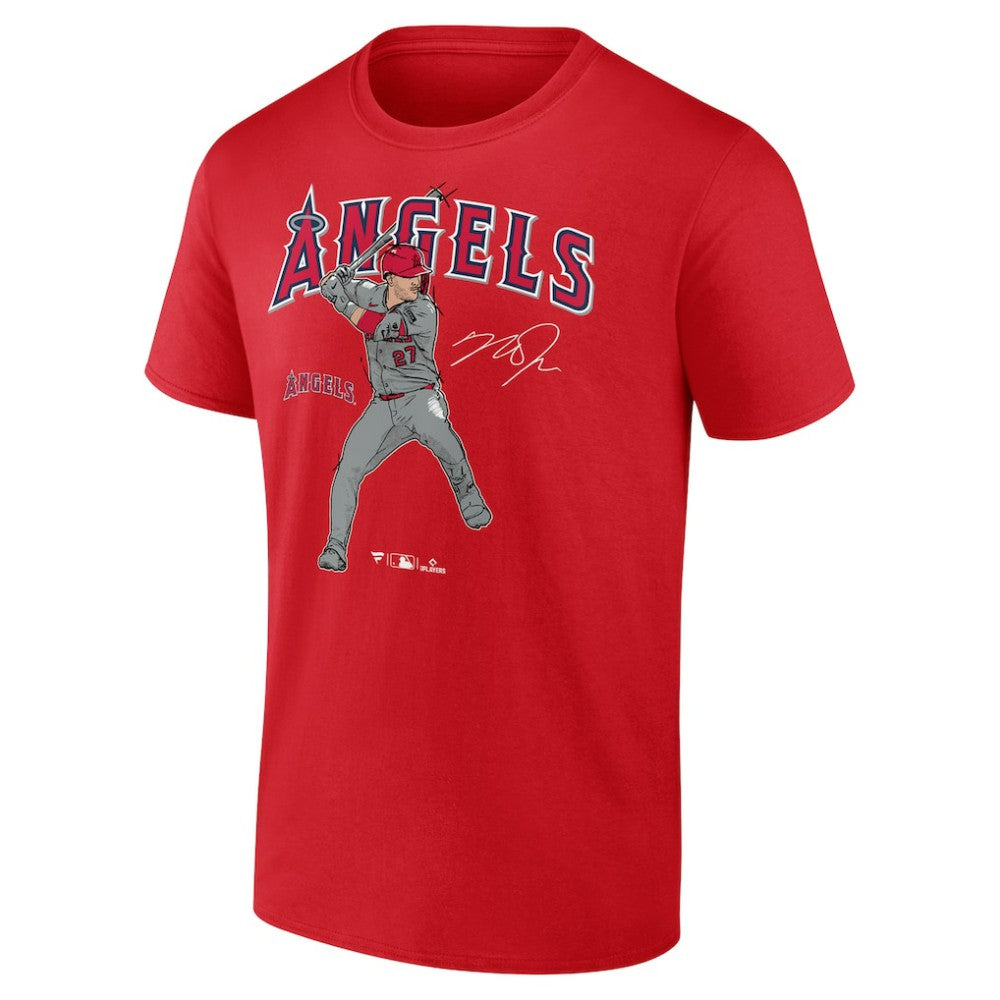 Mike Trout Los Angeles Angels Player Swing T-Shirt - Red