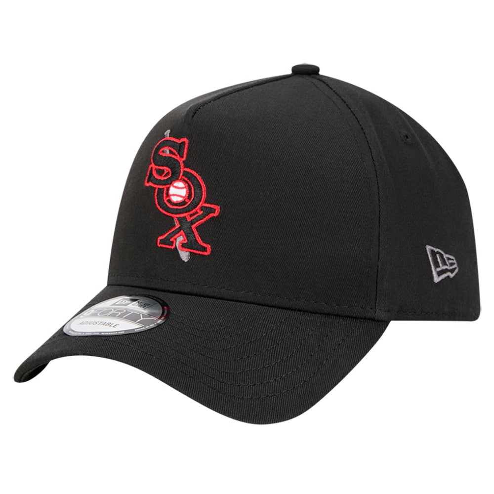 Chicago White Sox Tonal Pop 9FORTY A-Frame Adjustable Hat - Black | New Era