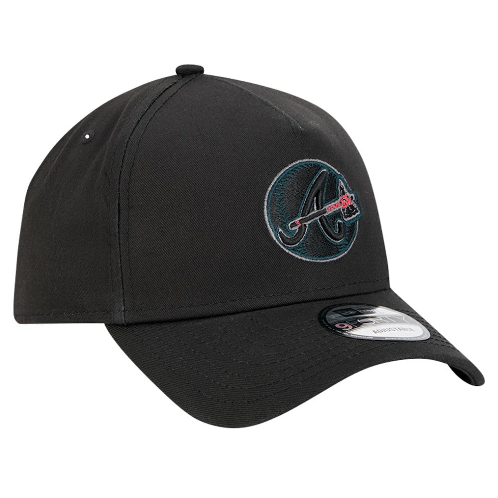 Atlanta Braves Tonal Pop 9FORTY A-Frame Adjustable Hat - Black | New Era