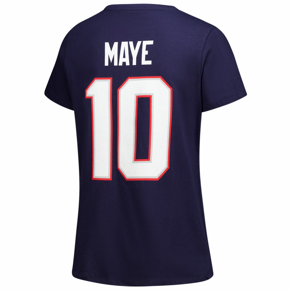 NFL New England Patriots Drake Maye  Women's Plus Size Name & Number V-Neck T-Shirt