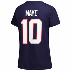 NFL New England Patriots Drake Maye  Women's Plus Size Name & Number V-Neck T-Shirt