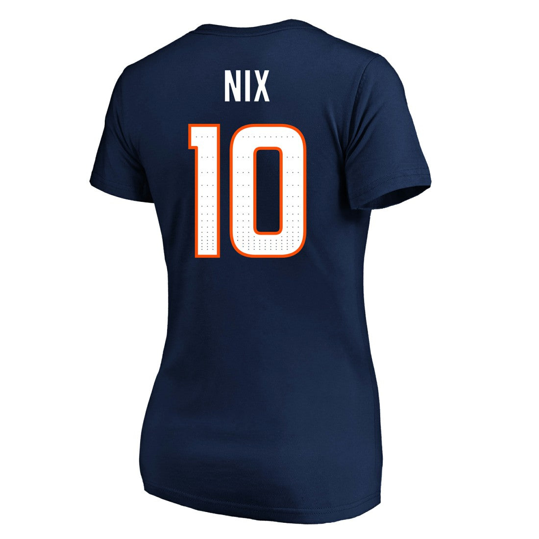 NFL Denver Broncos Bo Nix  Women's Plus Size Name & Number V-Neck T-Shirt