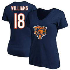 NFL Chicago Bears Caleb Williams  Women's Plus Size Fair Catch Name & Number Scoop Neck T-Shirt