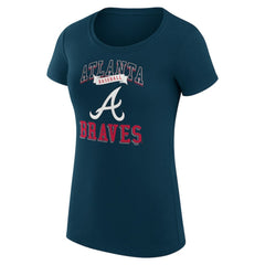 Atlanta Braves G-III 4Her by Carl Banks Women's Super-Slim Fit Lightweight Team Logo Graphic T-Shirt - Navy