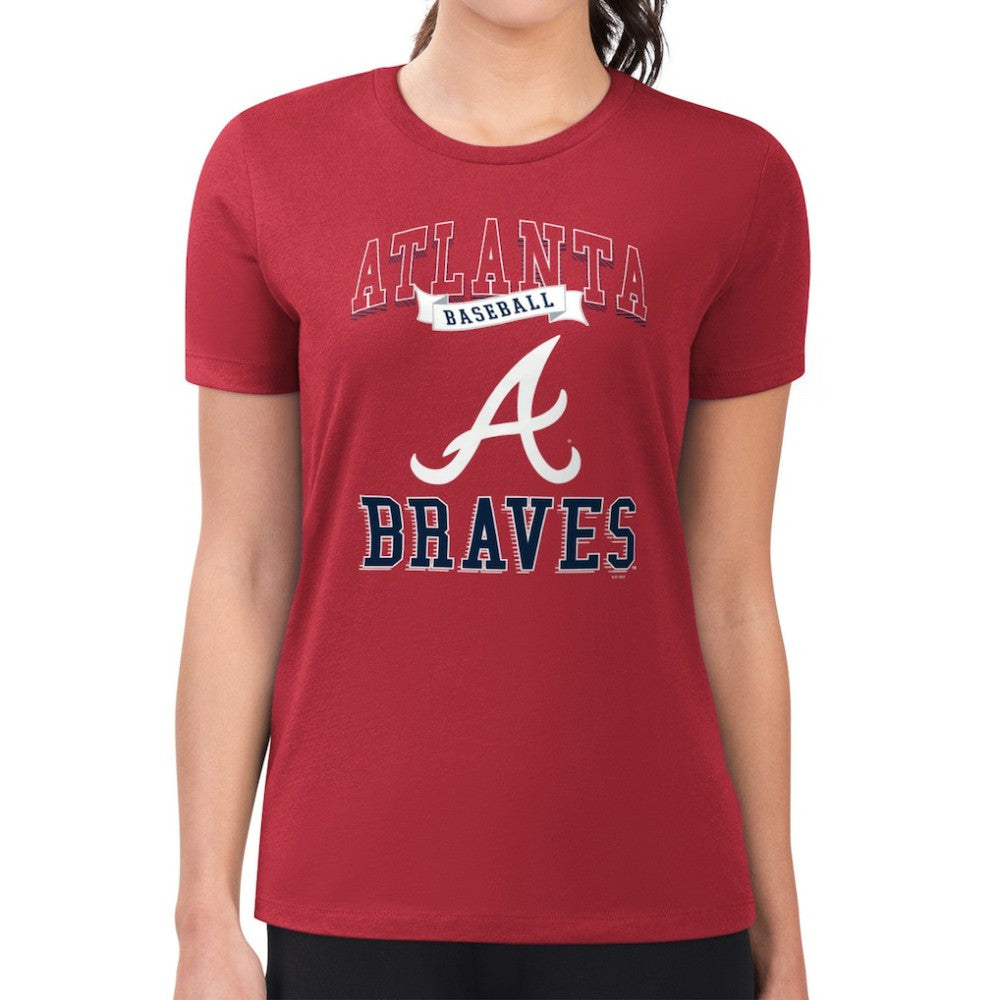 Atlanta Braves G-III 4Her by Carl Banks Women's Super-Slim Fit Lightweight Team Logo Graphic T-Shirt - Red