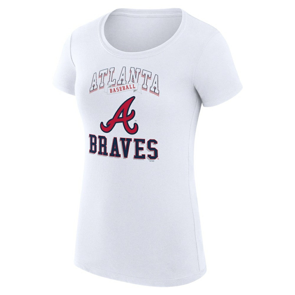 Atlanta Braves G-III 4Her by Carl Banks Women's Super-Slim Fit Lightweight Team Logo Graphic T-Shirt - White