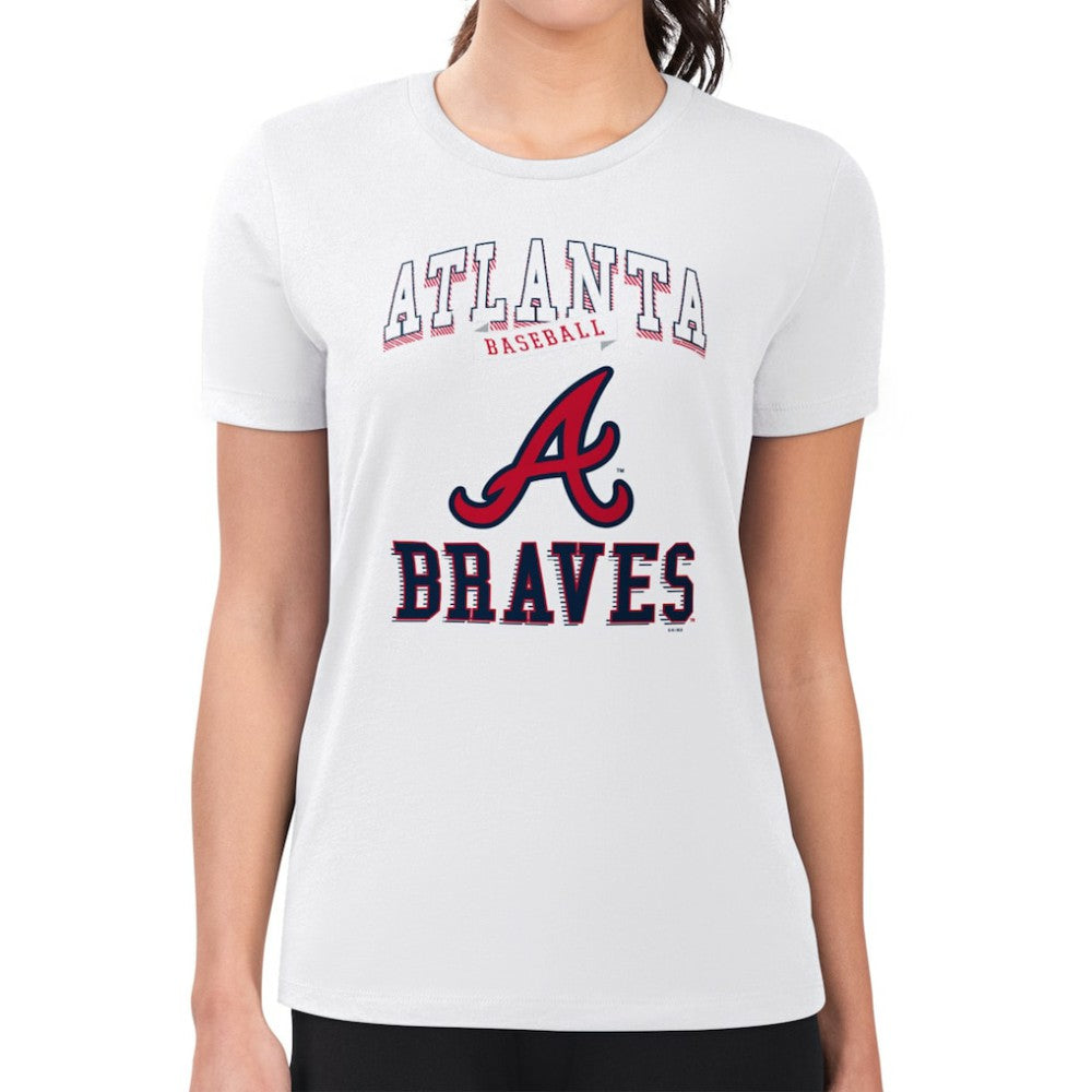 Atlanta Braves G-III 4Her by Carl Banks Women's Super-Slim Fit Lightweight Team Logo Graphic T-Shirt - White