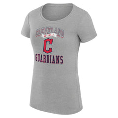 Cleveland Guardians G-III 4Her by Carl Banks Women's Super-Slim Fit Lightweight Team Logo Graphic T-Shirt - Heather Gray