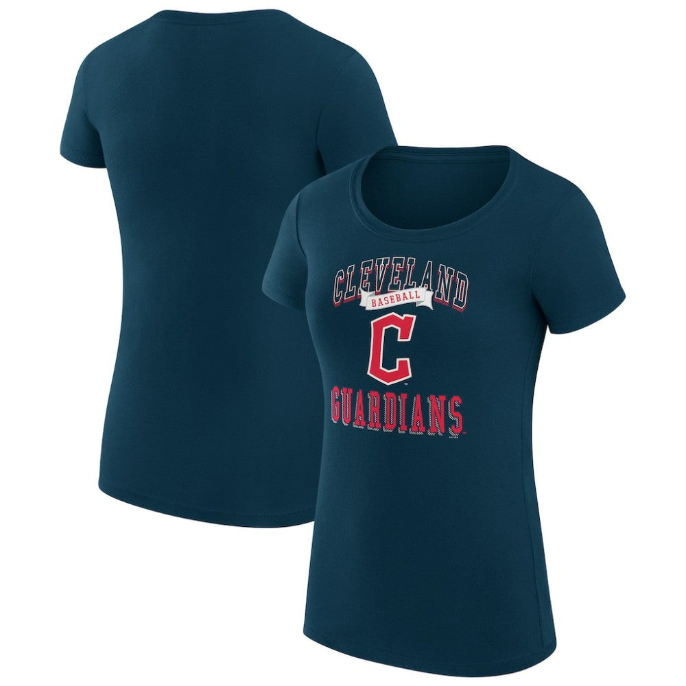 Cleveland Guardians G-III 4Her by Carl Banks Women's Super-Slim Fit Lightweight Team Logo Graphic T-Shirt - Navy
