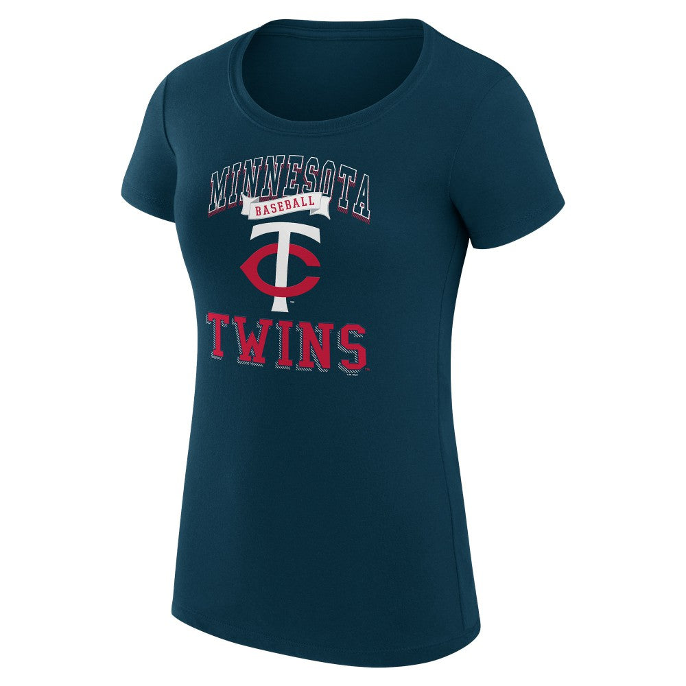 Minnesota Twins G-III 4Her by Carl Banks Women's Super-Slim Fit Lightweight Team Logo Graphic T-Shirt - Navy