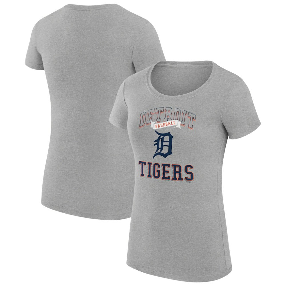 Detroit Tigers G-III 4Her by Carl Banks Women's Super-Slim Fit Lightweight Team Logo Graphic T-Shirt - Heather Gray