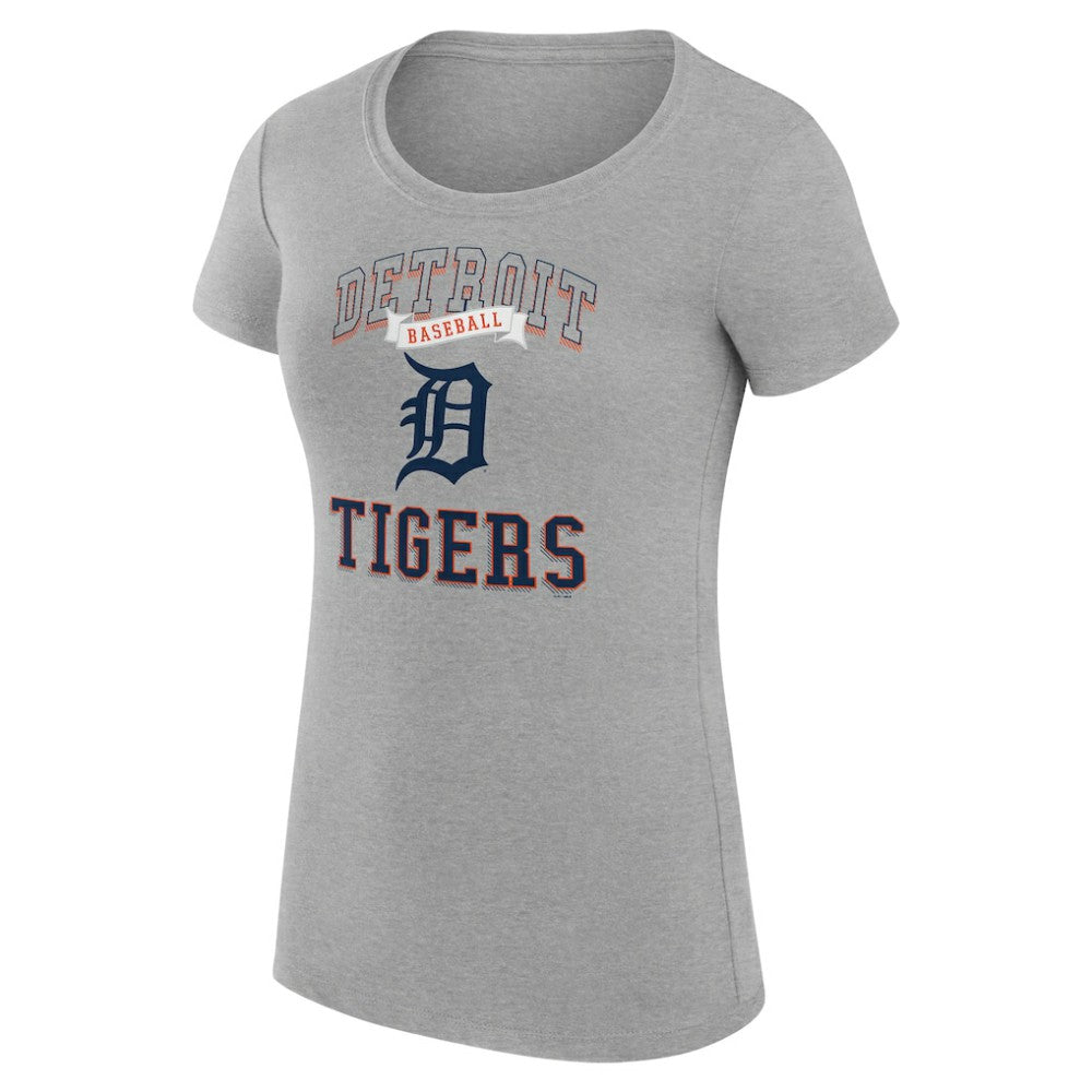 Detroit Tigers G-III 4Her by Carl Banks Women's Super-Slim Fit Lightweight Team Logo Graphic T-Shirt - Heather Gray