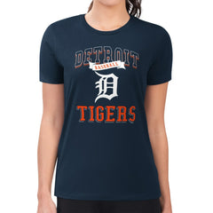 Detroit Tigers G-III 4Her by Carl Banks Women's Super-Slim Fit Lightweight Team Logo Graphic T-Shirt - Navy