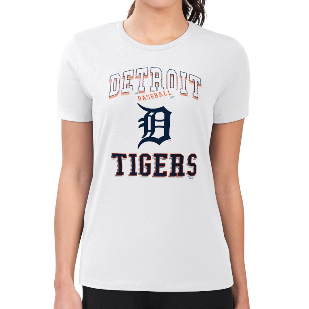Detroit Tigers G-III 4Her by Carl Banks Women's Super-Slim Fit Lightweight Team Logo Graphic T-Shirt - White