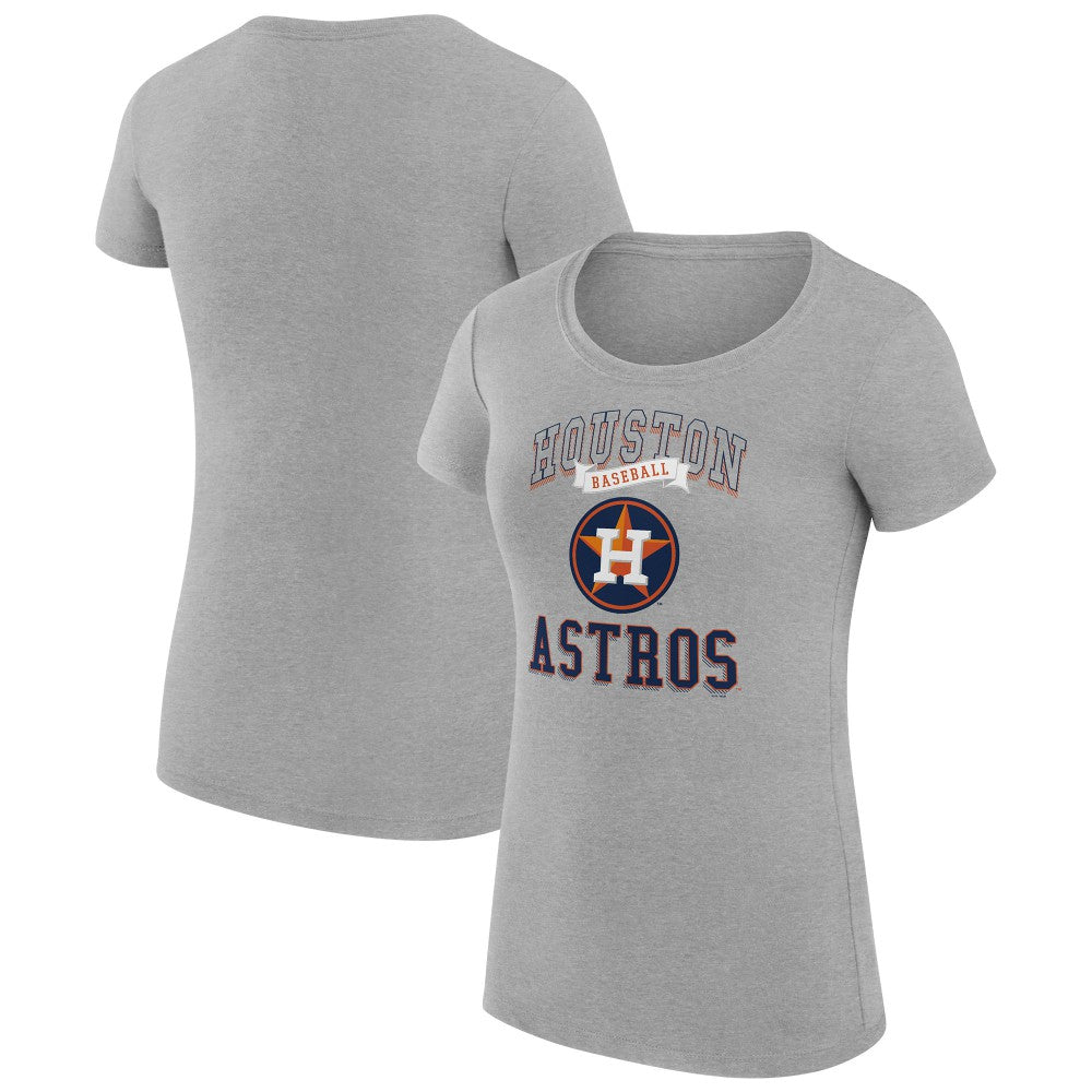 Houston Astros G-III 4Her by Carl Banks Women's Super-Slim Fit Lightweight Team Logo Graphic T-Shirt - Heather Gray
