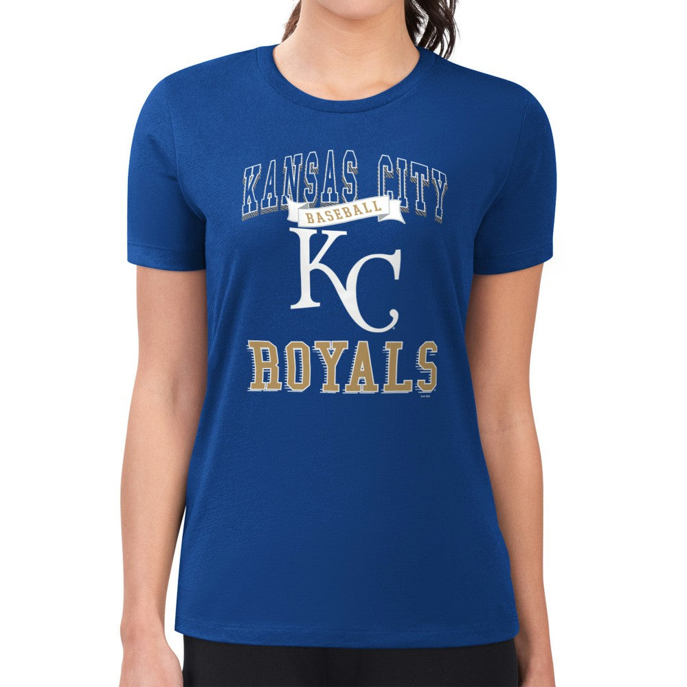 Kansas City Royals G-III 4Her by Carl Banks Women's Super-Slim Fit Lightweight Team Logo Graphic T-Shirt - Royal