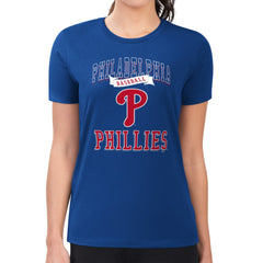 Philadelphia Phillies G-III 4Her by Carl Banks Women's Super-Slim Fit Lightweight Team Logo Graphic T-Shirt - Royal