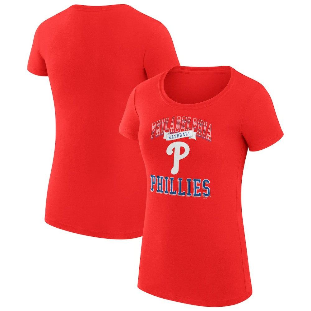 Philadelphia Phillies G-III 4Her by Carl Banks Women's Super-Slim Fit Lightweight Team Logo Graphic T-Shirt - Red