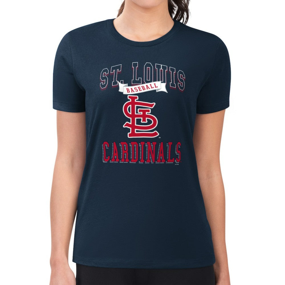 St. Louis Cardinals G-III 4Her by Carl Banks Women's Super-Slim Fit Lightweight Team Logo Graphic T-Shirt - Navy