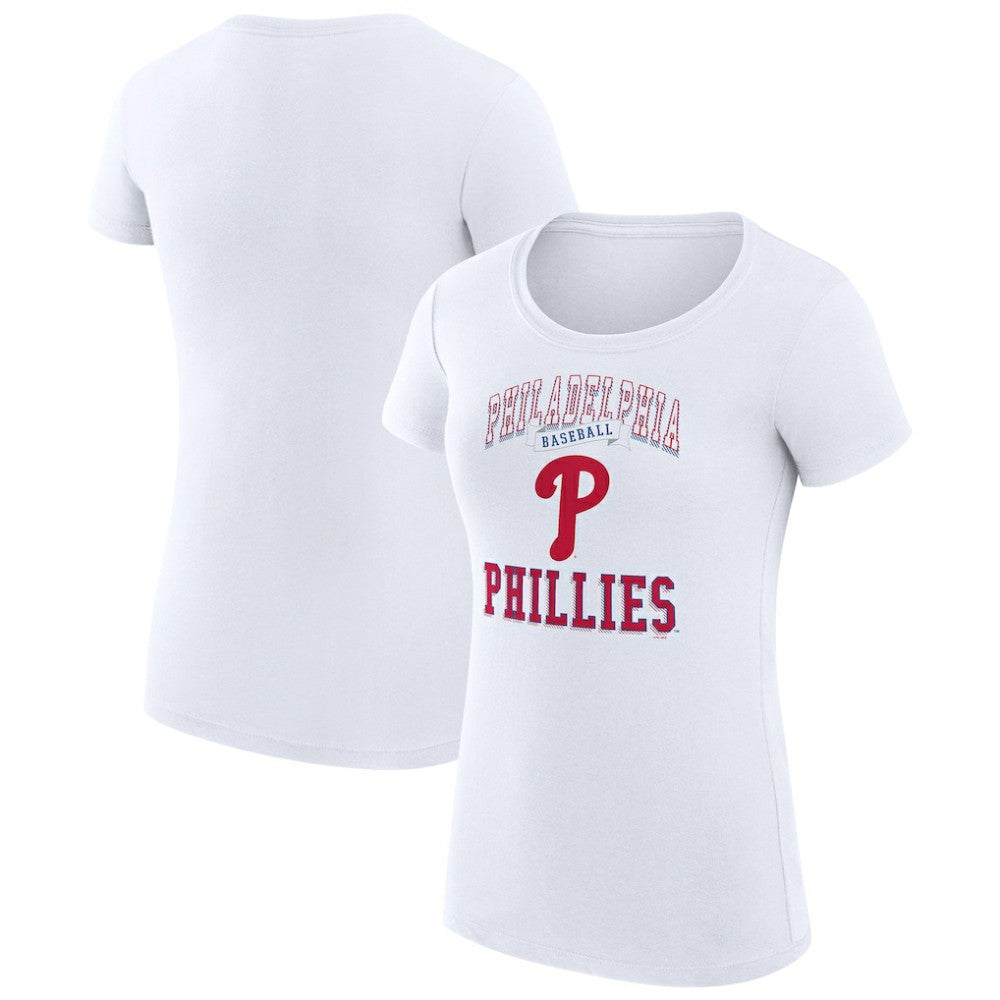 Philadelphia Phillies G-III 4Her by Carl Banks Women's Super-Slim Fit Lightweight Team Logo Graphic T-Shirt - White