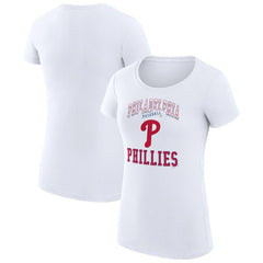 Philadelphia Phillies G-III 4Her by Carl Banks Women's Super-Slim Fit Lightweight Team Logo Graphic T-Shirt - White