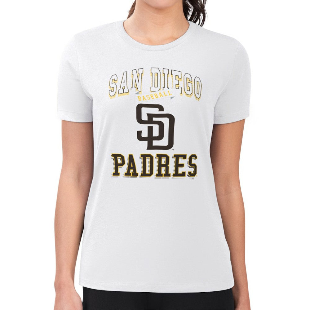 San Diego Padres G-III 4Her by Carl Banks Women's Super-Slim Fit Lightweight Team Logo Graphic T-Shirt - White