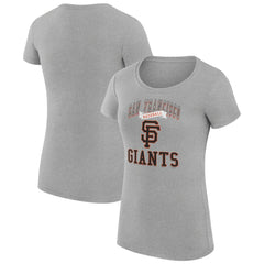 San Francisco Giants G-III 4Her by Carl Banks Women's Super-Slim Fit Lightweight Team Logo Graphic T-Shirt - Heather Gray