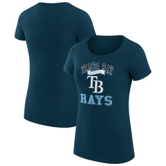 Tampa Bay Rays G-III 4Her by Carl Banks Women's Super-Slim Fit Lightweight Team Logo Graphic T-Shirt - Navy