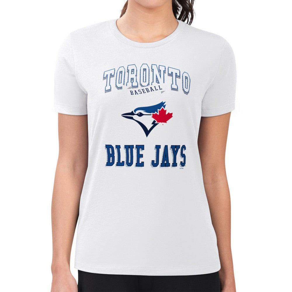 Toronto Blue Jays G-III 4Her by Carl Banks Women's Super-Slim Fit Lightweight Team Logo Graphic T-Shirt - White
