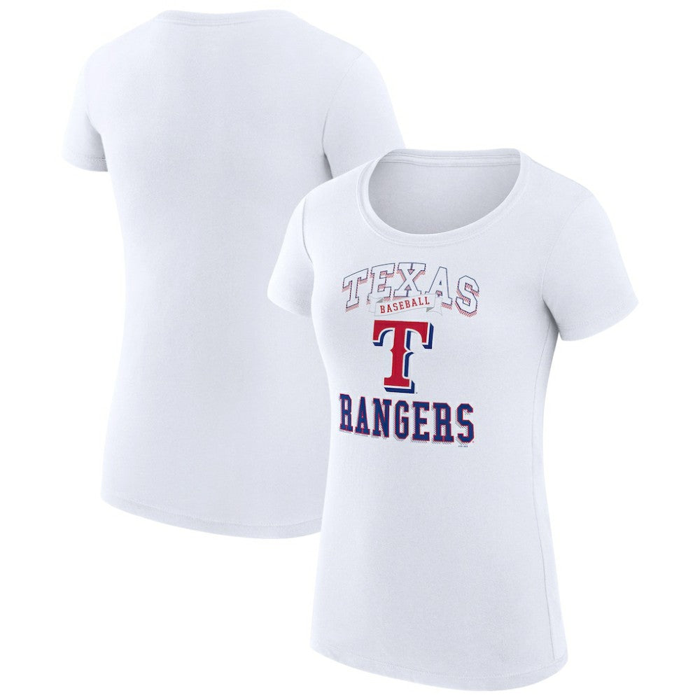Texas Rangers G-III 4Her by Carl Banks Women's Super-Slim Fit Lightweight Team Logo Graphic T-Shirt - White