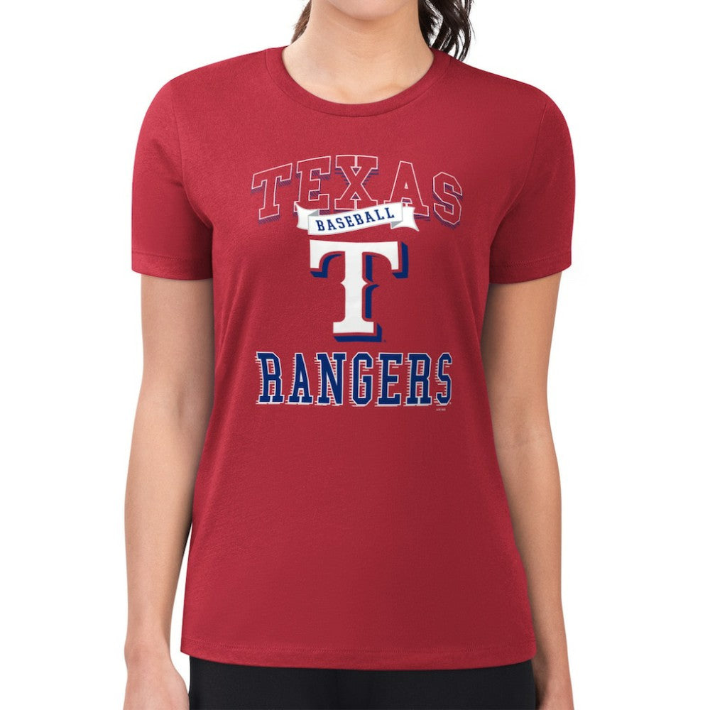 Texas Rangers G-III 4Her by Carl Banks Women's Super-Slim Fit Lightweight Team Logo Graphic T-Shirt - Red