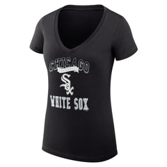 Chicago White Sox G-III 4Her by Carl Banks Women's Super-Slim Fit Lightweight Team Logo Graphic V-Neck T-Shirt - Black