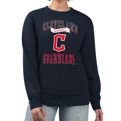 Cleveland Guardians G-III 4Her by Carl Banks Women's Team Logo Graphic Tri-Blend Fleece Pullover Sweatshirt - Navy