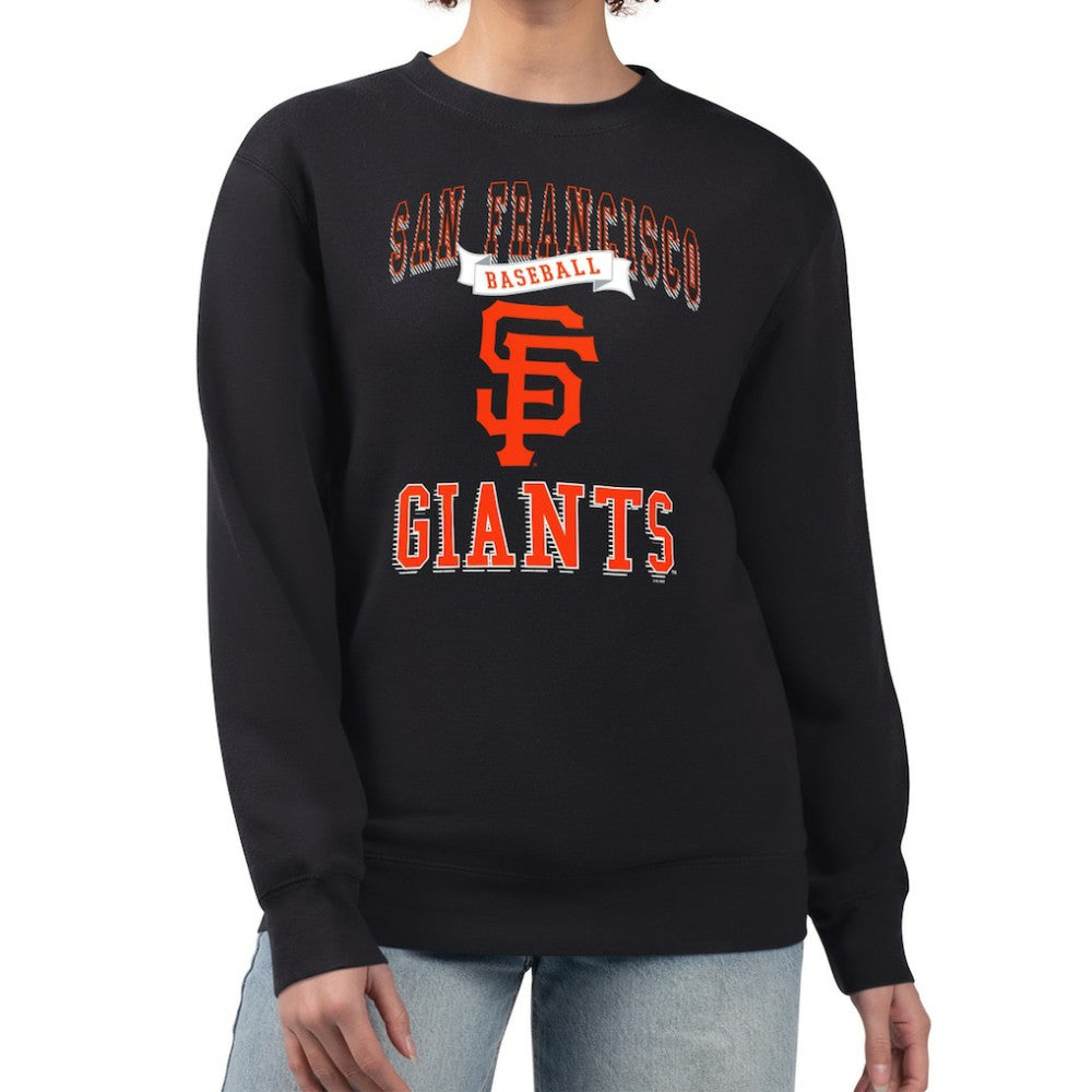 San Francisco Giants G-III 4Her by Carl Banks Women's Team Logo Graphic Tri-Blend Fleece Pullover Sweatshirt - Black