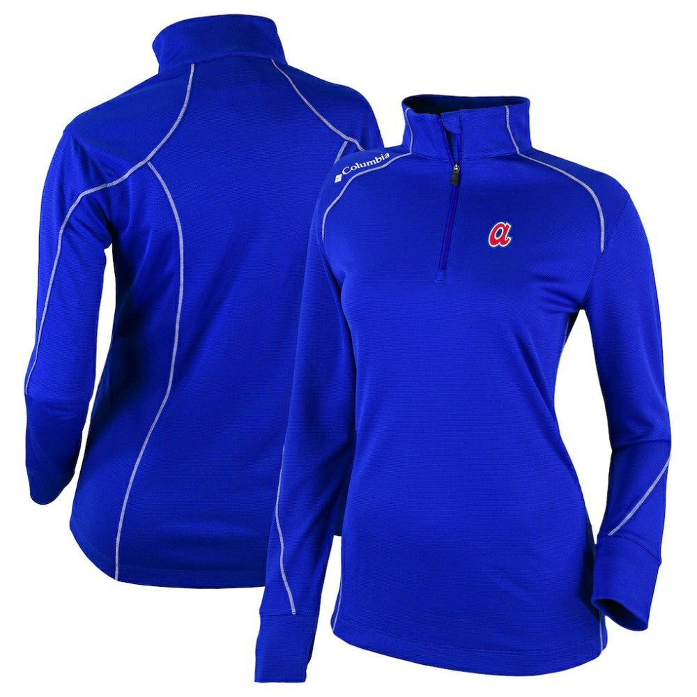 Atlanta Braves Women's Cooperstown Collection Shotgun 2.0 Omni-Wick Quarter-Zip Top - Royal | Columbia