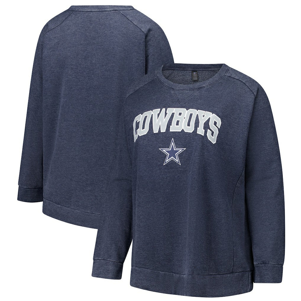 NFL Dallas Cowboys Profile Women's Plus Size Acid Wash Raglan Sweatshirt