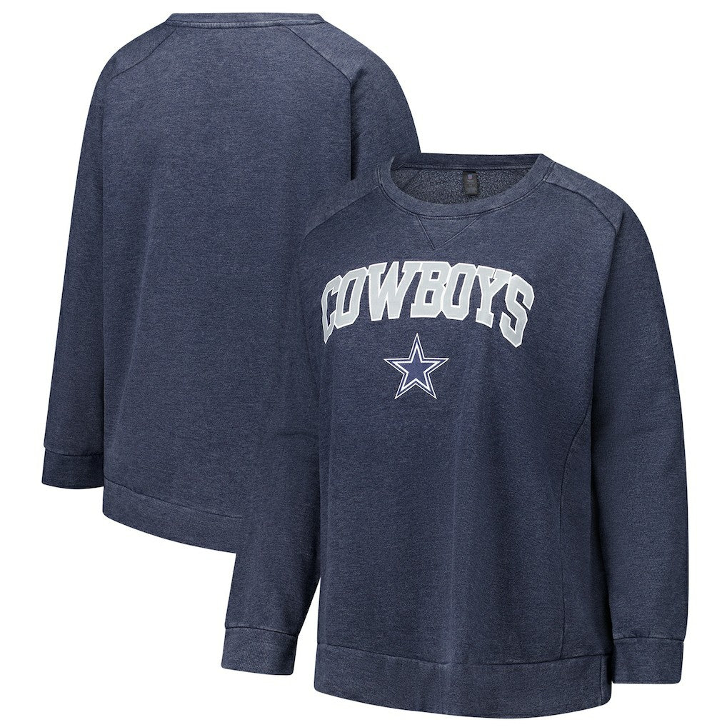 NFL Dallas Cowboys Profile Women's Plus Size Acid Wash Raglan Sweatshirt