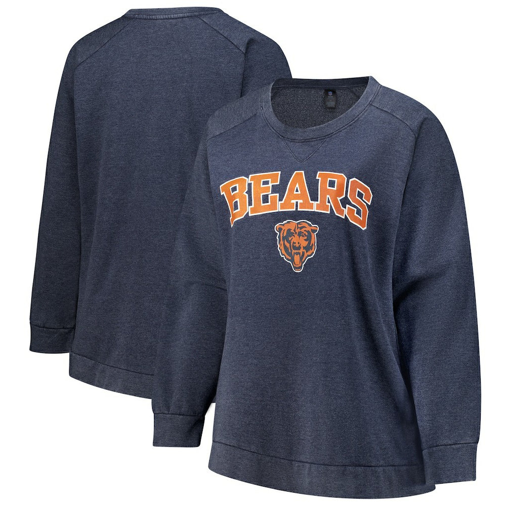 NFL Chicago Bears Profile Women's Plus Size Acid Wash Raglan Sweatshirt