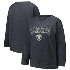NFL Las Vegas Raiders Profile Women's Plus Size Acid Wash Raglan Sweatshirt