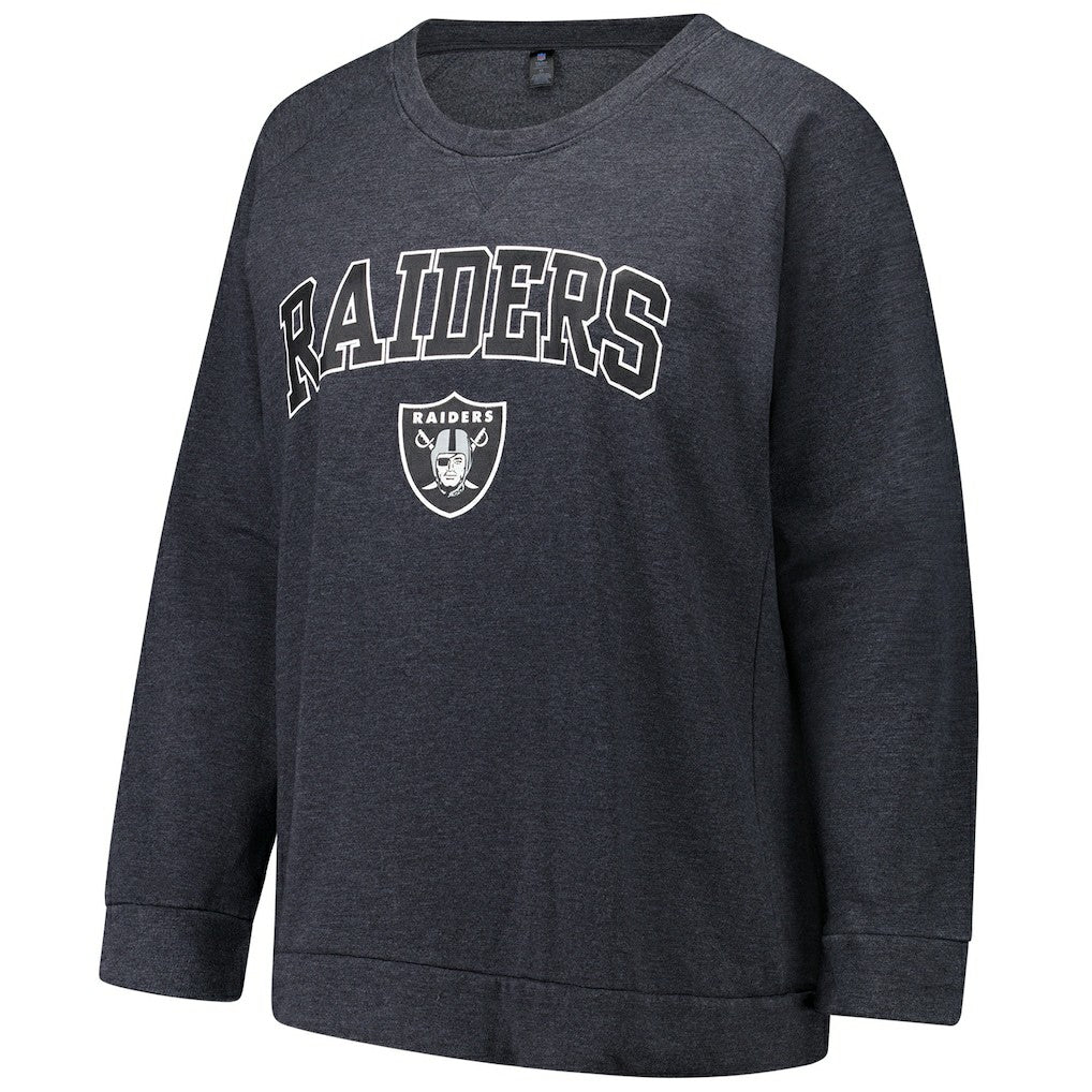 NFL Las Vegas Raiders Profile Women's Plus Size Acid Wash Raglan Sweatshirt