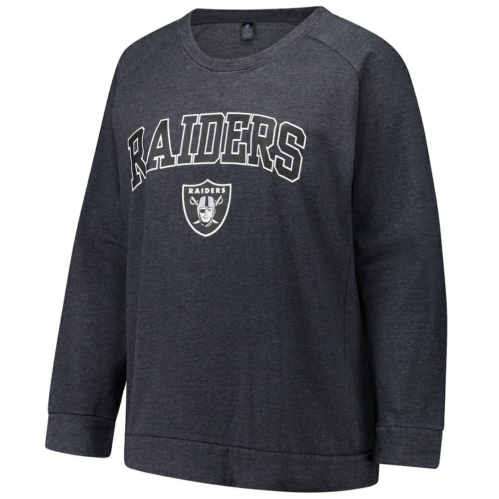 NFL Las Vegas Raiders Profile Women's Plus Size Acid Wash Raglan Sweatshirt