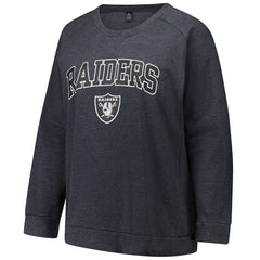 NFL Las Vegas Raiders Profile Women's Plus Size Acid Wash Raglan Sweatshirt