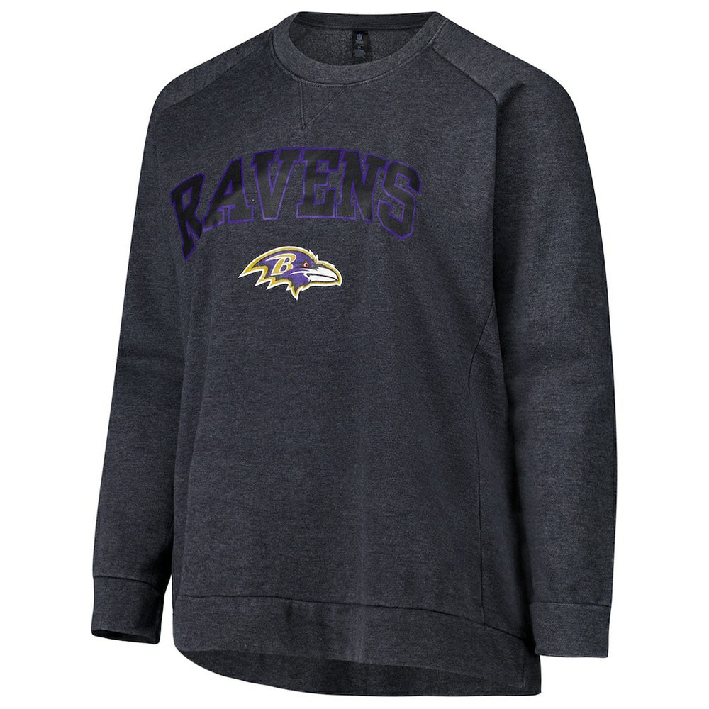 NFL Baltimore Ravens Profile Women's Plus Size Acid Wash Raglan Sweatshirt