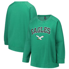 NFL Philadelphia Eagles Profile Women's Plus Size Acid Wash Raglan Sweatshirt