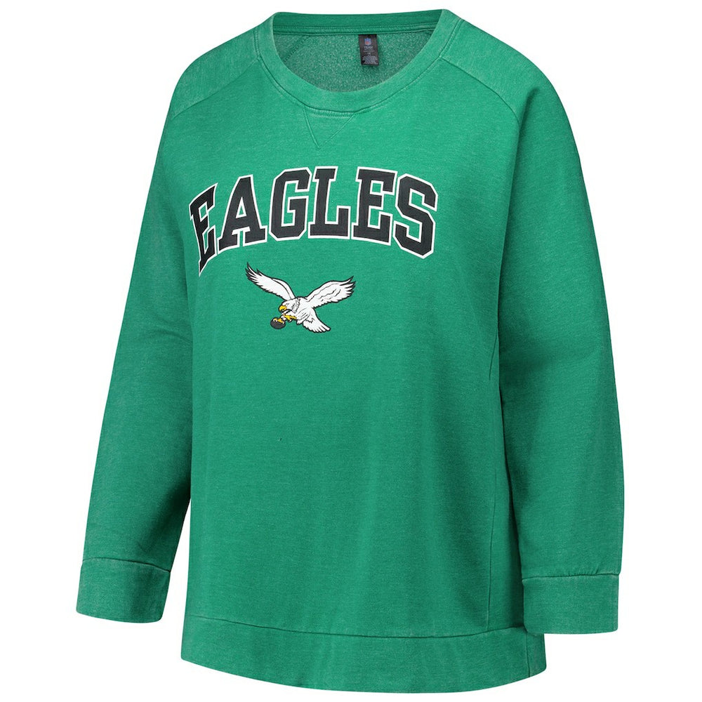 NFL Philadelphia Eagles Profile Women's Plus Size Acid Wash Raglan Sweatshirt