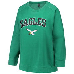 NFL Philadelphia Eagles Profile Women's Plus Size Acid Wash Raglan Sweatshirt