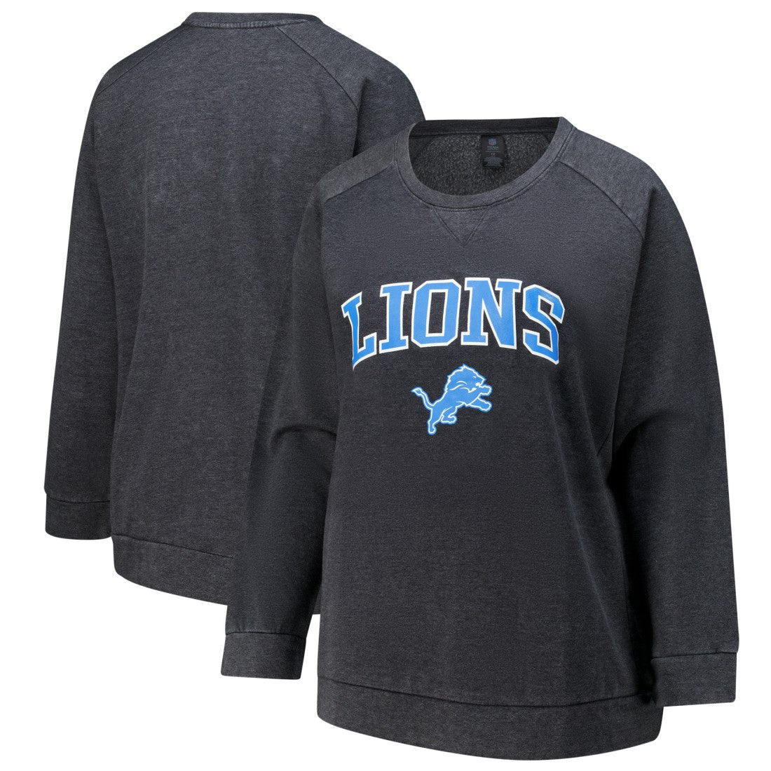 NFL Detroit Lions Profile Women's Plus Size Acid Wash Raglan Sweatshirt