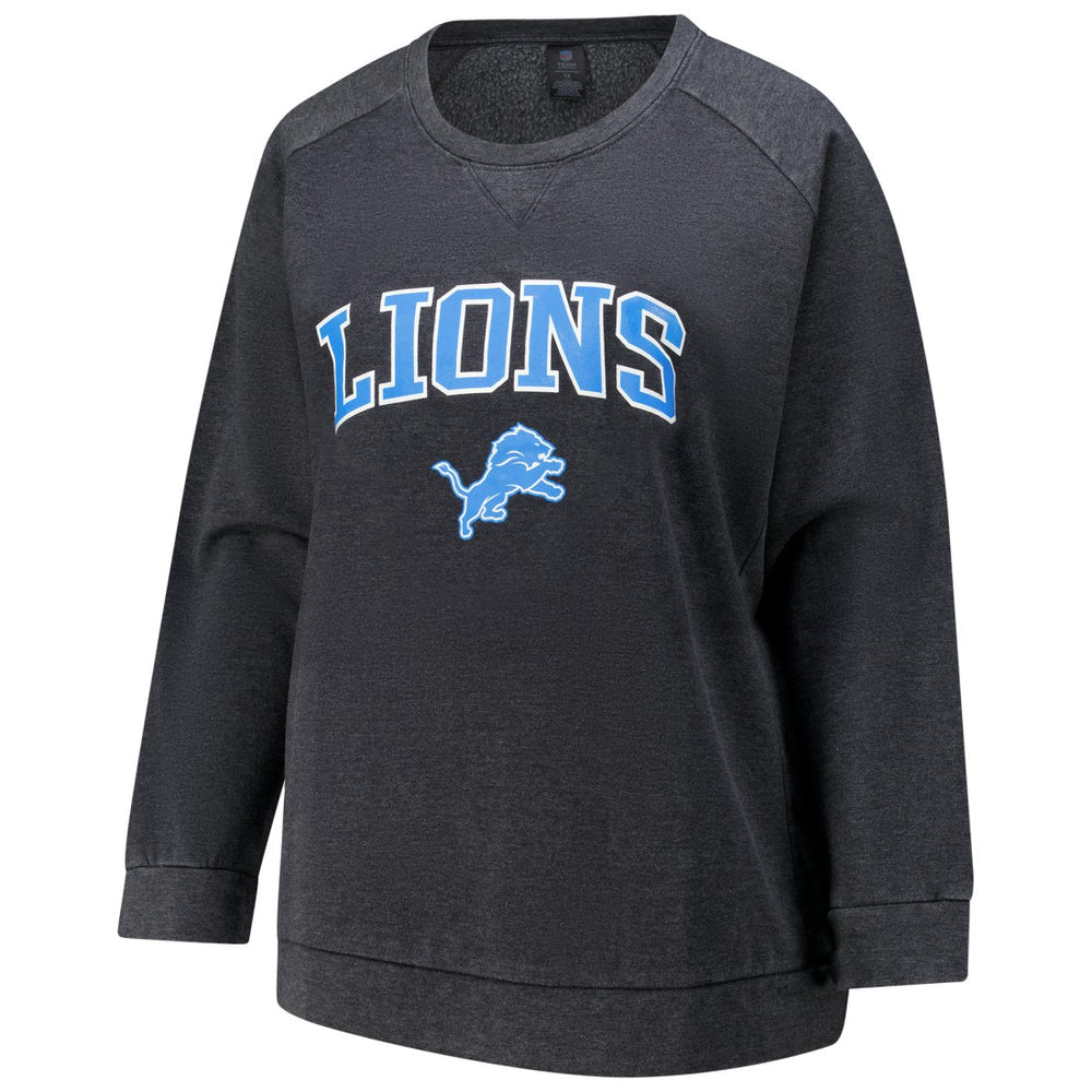 NFL Detroit Lions Profile Women's Plus Size Acid Wash Raglan Sweatshirt