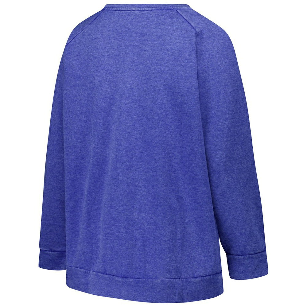NFL New York Giants Profile Women's Plus Size Acid Wash Raglan Sweatshirt